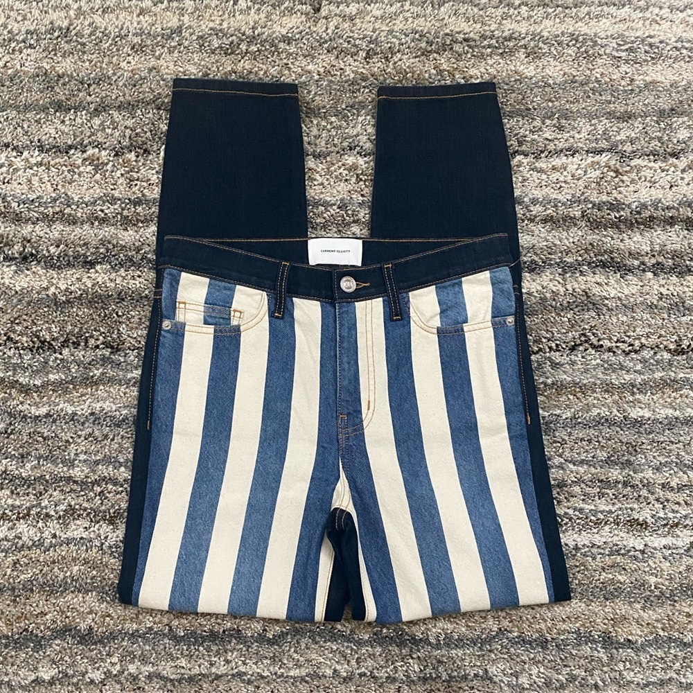 Current/Elliot Skinny Jeans Sz 27 NWOT | Current/Elliot Stripped Skinny Jeans